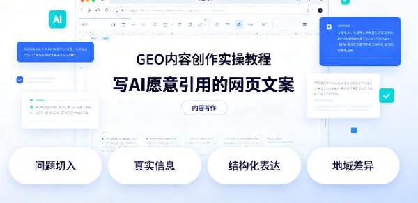 GEO 内容创作实操教程，写 AI 愿意引用的网页文案