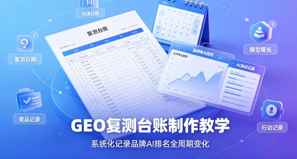 GEO复测台账制作教学，系统化记录品牌AI排名全周期变化数据