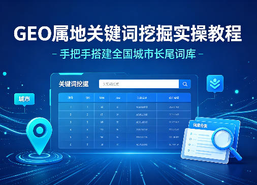 GEO 属地关键词挖掘实操教程,手把手搭建全国城市长尾词库