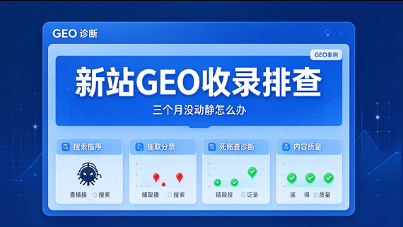 新站做 GEO 三个月没收录，排查后发现是这 3 个问题