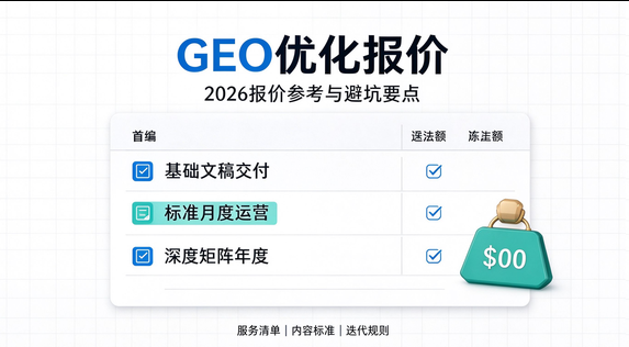 GEO 优化报价表：2027年GEO 优化报价参考与选择技巧